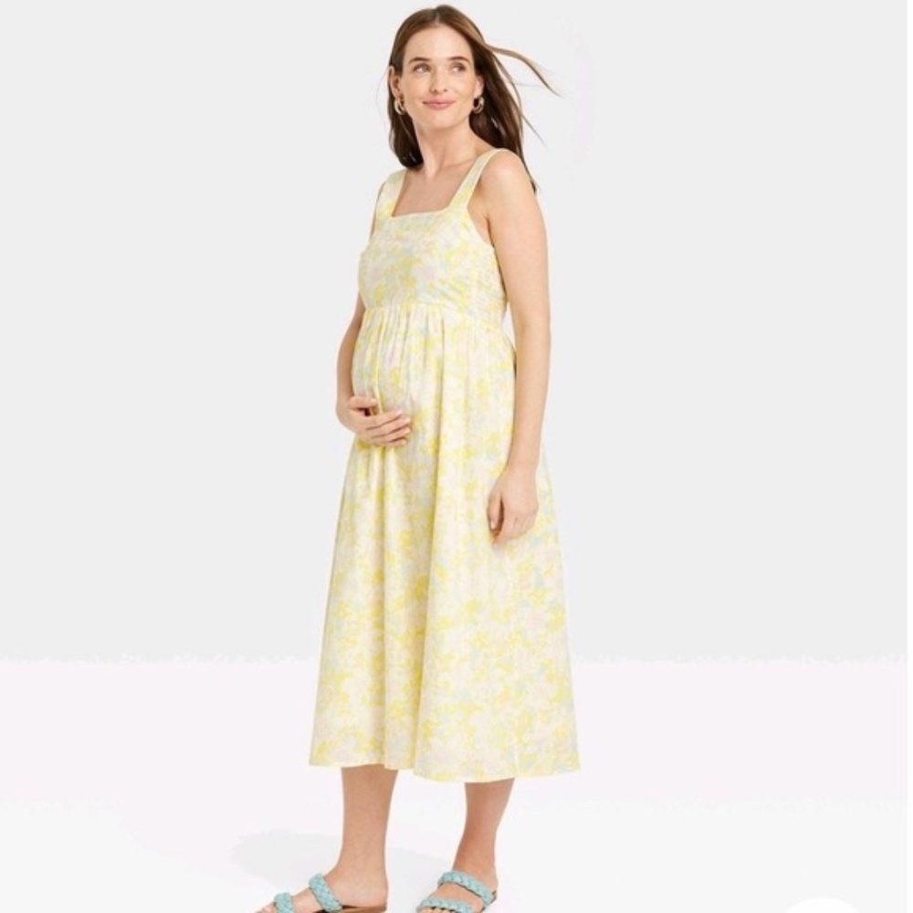 The Nines by HATCH™ Tank Maternity Dress Yellow Floral (Target)